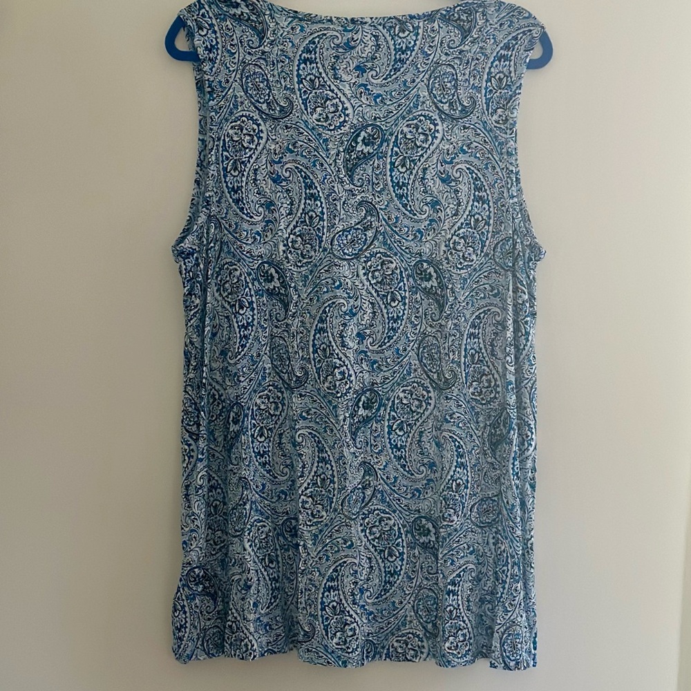Sigrid Olsen Blue and White Paisley Blouse - Picture 4 of 5